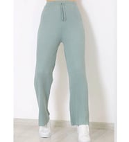 Likralı Bol Paça Rahat Kadın Pijama Altı Tek Alt 2027 (Gül Kurusu)