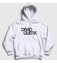 Presmono Unisex Beyaz Logo Müzik Dj David Guetta Kapüşonlu Sweatshirt 491330tt (Beyaz)