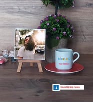 Biyolog Fotoğraflı Dekoratif Taş, Ahşap Altlıklı Türk Kahvesi Fincanı HediyeBiyologa Hediye (Model 8)