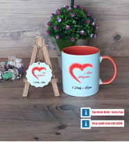 Sevgiliye Hediye Kupa Bardak Kırmızı ve Ahşap Anahtarlık Hediye (Model 12)