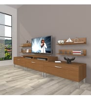 Decoraktiv Ekoflex 270r Slm Krom Ayaklı Tv Ünitesi Tv Sehpası (Ceviz)