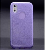 Uyumlu Model Apple iPhone X Kılıf Simli Parlak Shining Kapak (Mor)