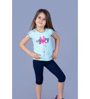Toontoy Kız Çocuk Çevirmeli Pullu Takım (Su Yeşili)