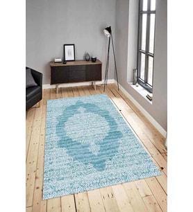 Dijital Baskılı Yıkanabilir Kaymaz Modern Renkli Salon Halısı Mutfak Halısı Yolluk ND-HY-881 (Mavi)