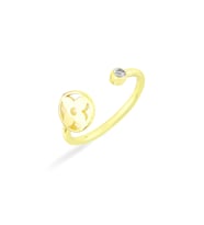 925 Ayar Gümüş Taşlı Yüzük (Gold)
