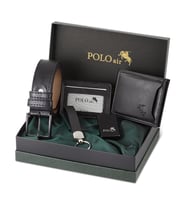 Polo Air Kemer Cüzdan Kartlık Anahtarlık Çakmak Hediyelik Kutusunda CHM-08 (Siyah)