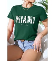 Unisex Miami Baskılı Oversize Tshirt (Yeşil)