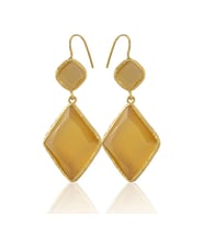 Kadir Jewellery 22 Ayar Altın Kaplama Kadın Sallantılı Küpe -El İşçiliği Ve Hipoalerjenik Küpe (Sarı)