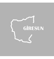 Giresun Harita Araba Sticker siyah 17x14 CM (Beyaz)