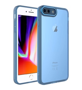 Apple iPhone 7 Plus Kılıf Kamera Korumalı Transparan Zore Post Kılıf (Mavi)