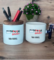 Radyoloji Teknikeri Hediye Sepeti Kupa Bardak T Kulplu, Kalemlik Hediyeleri Radyoloji Teknikerine Hediye (Model 2)