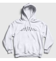 Presmono Unisex Beyaz Heartbeat Chess Satranç Kapüşonlu Sweatshirt 334339tt (Beyaz)