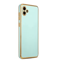 Galaxy A04 Kılıf Zore Bark Kenarları Altın Renk Kılıf (Açık Mavi)