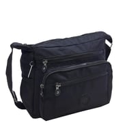 Baginn Klinkır Kadın Postacı Çanta Çok Cepli Çapraz Askılı Yağmura Dayanıklı Kumaş (Siyah)