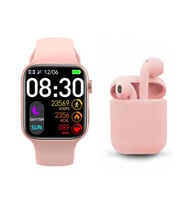 WATCH 9 SERIES Akıllı Saat + INPODS Bluetooth Kulaklık (Pembe)