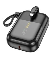 HOCO Q20 Fountain 10000mAh 22.5W+PD20W Dijital Göstergeli Kablolu Powerbank (Siyah)