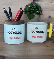 Odyolog Hediye Sepeti Kupa Bardak T Kulplu, Kalemlik Hediyeleri Tıp Bayramı Hediyesi (Model 5)