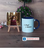 İsme Özel Fotoğraflı Dekoratif Taş, Kupa Bardak Beyaz Hediye (Model 3)