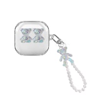 Microsonic Samsung Galaxy Buds FE Kılıf Kalp ve Kelebek Figürlü Parıltılı Şeffaf (Grimelanj)
