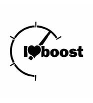 I love Boost Araba Sticker siyah 16X13 CM (Siyah)