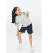 Toontoy Kız Çocuk Street Baskılı Tişört (Yeşil)