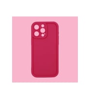 IPHONE 14 PRO MAX; KENARI ÇIKNTILI, DARBE ÖNLEYİCİ, KAMERA KORUYUCULU LÜKS SİLİKON KILIF (Pembe)