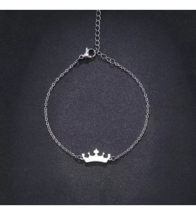 Kişiye Özel 925 Ayar Gümüş Taç Bileklik (Gümüş)