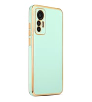 Xiaomi Mi 12 Lite Kılıf Kenarları Gold Kamera Korumalı Renkli Pastel Silikon Siyah BARK (Açık Yeşil)