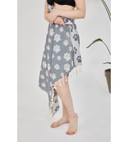 Cottoviva Hediyelik Organik Pati Desenli Peştamal, Havlu, Hamam, Banyo, Havuz, Plaj, Kadın, Erkek, Unisex,PATI001-KR (Gri)