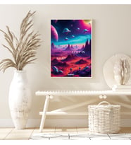 Lost In Mars Çerçeveli Poster Tablo (Siyah)