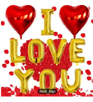 I LOVE YOU FOLYO BALON SET (Gold)