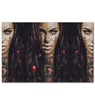 Cakapuzzle Boyun Dövme İllüstrasyonlu Kadın Görseli Puzzle Yapboz MDF (Ahşap) (1000 Parça)