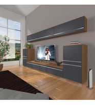 Decoraktiv Eko 9 Mdf Std Tv Ünitesi Tv Sehpası (Antrasit - Ceviz)