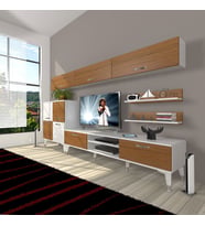 Decoraktiv Eko 8 Slm Dvd Silver Tv Ünitesi Tv Sehpası (Beyaz - Ceviz)