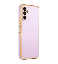 Galaxy M13 Kılıf Zore Bark Kenarları Altın Renk Kılıf (Lila)
