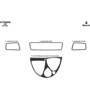 Meriç® Citroen C8 Ön Torpido Kaplama Maun 4 Parça 2002-2009 (Karbon)