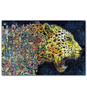 Cakapuzzle Renkli Karışık Objelerden Oluşan Leopar  Puzzle Yapboz MDF (Ahşap) (1000 Parça)