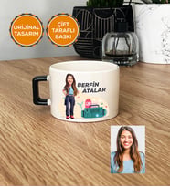 Kişiye Özel Karikatürlü Paramedik Hediye Lüks Fincan Kadın Paramediğe Tıp Bayramı Hediyesi (Siyah)