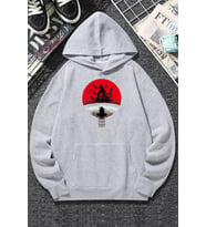 Unisex Itachi Uchiha Baskılı Sweatshirt (Gri)