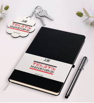 BK Gift Kişiye Özel Tekstil Mühendisi Beyaz Defter Kalem Ve Anahtarlık Hediye Seti-4 (Model 2)