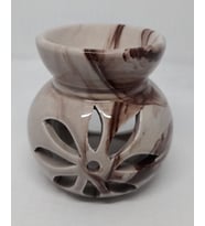 KANTVANTA LOTUS ÇİÇEĞİ EBRULİ DESENLİ BUHURDANLIK (10ML LAVANTA YAĞI) (Kahverengi)