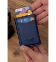 2A Unisex Deri Mekanizmalı Cüzdan Kartlık (Lacivert)