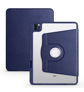 iPad Air 10.9 2022 5.Nesil Kılıf Termik Kalemlikli Dönen Standlı (Lacivert)