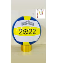 Dikişli Voleybol Topu 5 Numara ve Şişirme Pompası (Mavi)