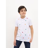 Toontoy Erkek Çocuk Nakışlı Tişört (Beyaz)