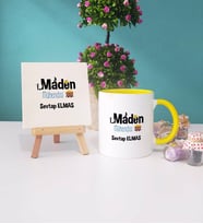Maden Mühendisi Kupa Bardak Lacivert Dekoratif Taş Baskı (Model 4)