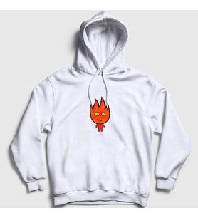 Presmono Unisex Beyaz Ateş Ve Su Oyun Fireboy Sevgili Kapüşonlu Sweatshirt 457580tt (Beyaz)