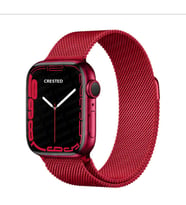 Uyumlu Model Apple Watch 42mm 44mm 45mm 49mm Kordon Milano Loop Metal Kordon 1/2/3/4/5/6/se/7 (Kırmızı)
