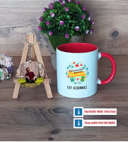 Öğretmenler Günü Hediyesi Kupa Bardak Beyaz ve Fotoğraflı Ahşap Anahtarlık Hediye (Model 2)