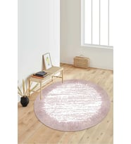 Dijital Baskılı Kaymaz Taban Yıkanabilir Yuvarlak Salon Halısı Koridor Halısı Paspas NDY-HT-510 (Pembe)